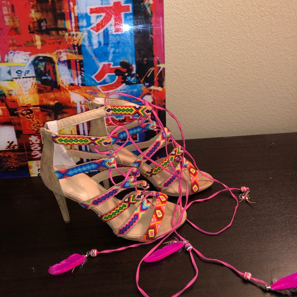 Express tie up multi colored heel ready you!